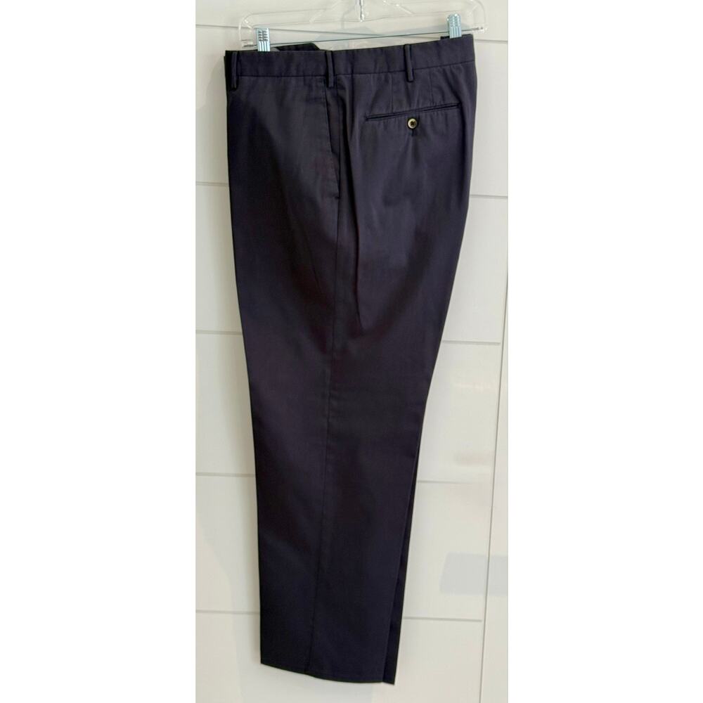 PT01 Men's Slim Fit Cotton/Silk Pants Navy Size 56 IT/40US